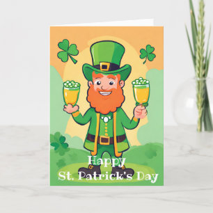 Glad St. Paddy's Day Lekker Leprechaun-kort Helgkort