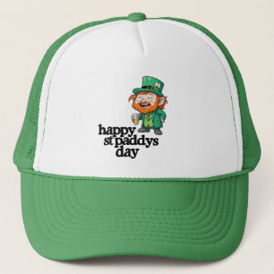 Glad St. Paddys Day Skrattande Leprechaun Öl Keps