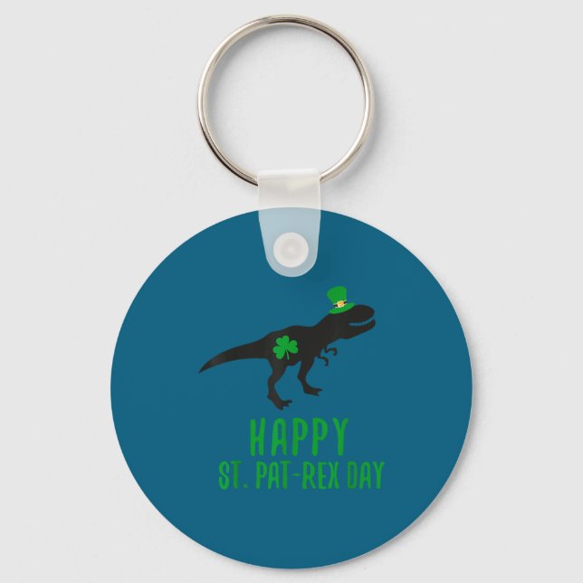 Glad st. pat-rex dag st. patricks dag dinosaurie nyckelring (Framsida)
