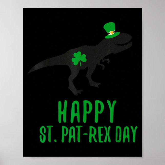 Glad st. pat-rex dag st. patricks dag dinosaurie poster (Framsidan)