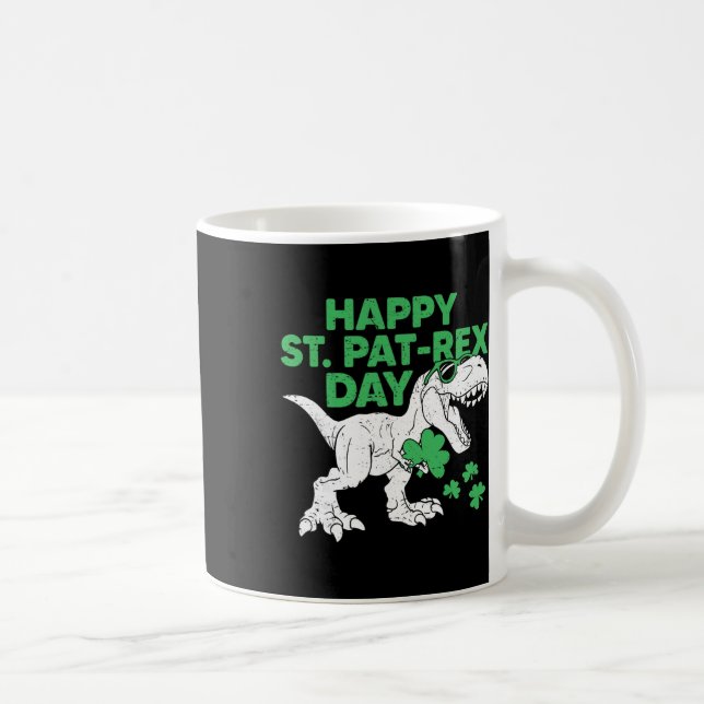 Glad St Pat Rex-dags T-shirt St Patricks Dinosaur  Kaffemugg (Höger)