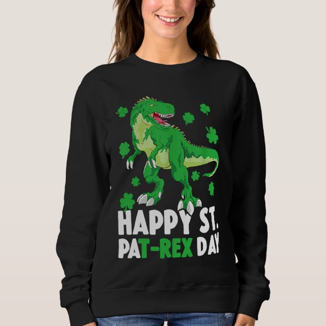 Glad St PaT Rex Dinosaur Saint Patrick's Day För  T Shirt (Framsida)