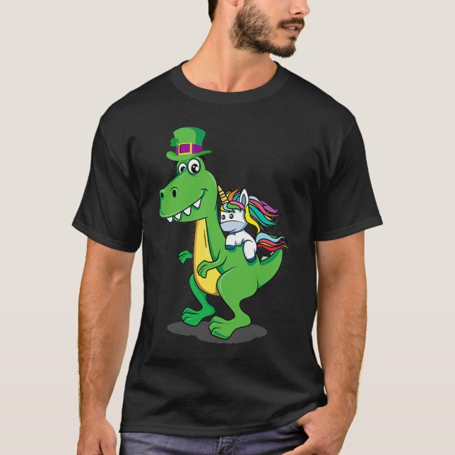 Glad St Pat Rex Dinosaur T Shirt (Framsida)