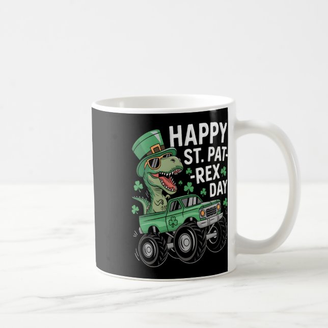 Glad St Pat-rex Patricks dag Dinosaurie Monster La Kaffemugg (Höger)