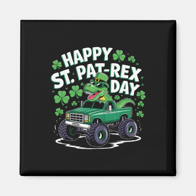 Glad St Pat-rex Patricks dag Dinosaurie Monster La Magnet (Framsidan)