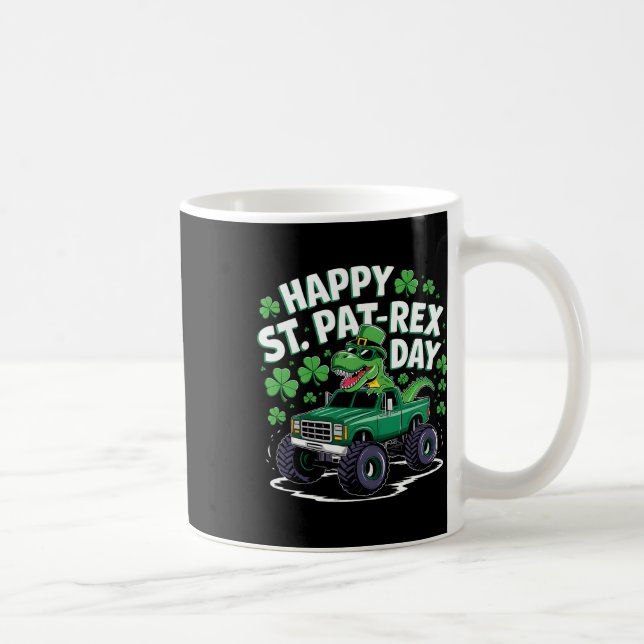 Glad St Pat-rex Patricks dag Dinosaurie Monster Sa Kaffemugg (Höger)