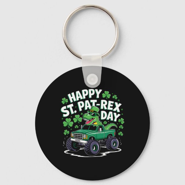 Glad St Pat-rex Patricks dag Dinosaurie Monster Sa Nyckelring (Framsida)
