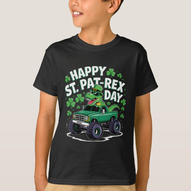 Glad St Pat-rex Patricks dag Dinosaurie Monster Sa T Shirt (Framsida)