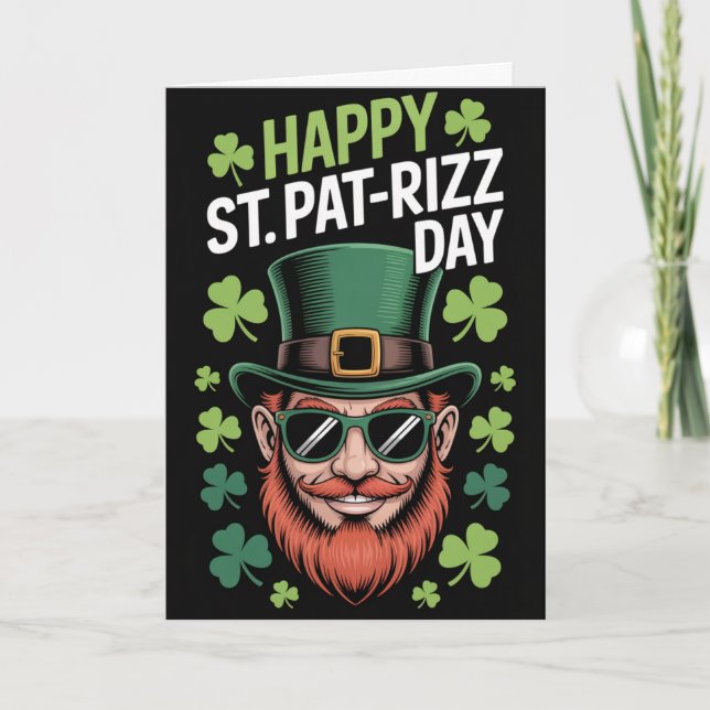 Glad St Pat Rizz-dagen Rolig Välkomstkort Kort (Framsida)