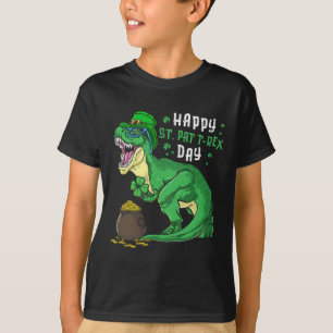 Glad St Pat Trex Dag Dino St Patricks Dag Småbarn T Shirt