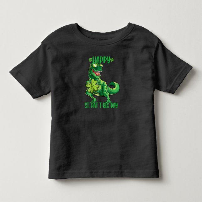 Glad St Pat Trex Dag Dinosaur Barn St Patricks T Shirt (Framsida)