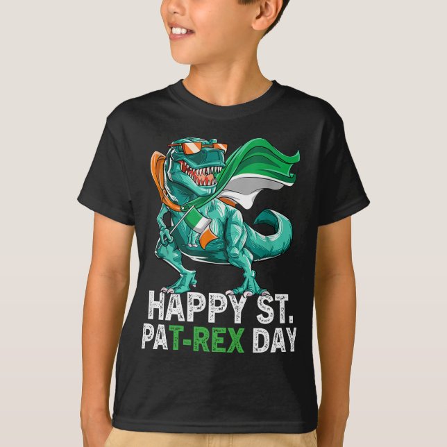 Glad St Pat Trex Dag Dinosaur Barn St Patricks T Shirt (Framsida)