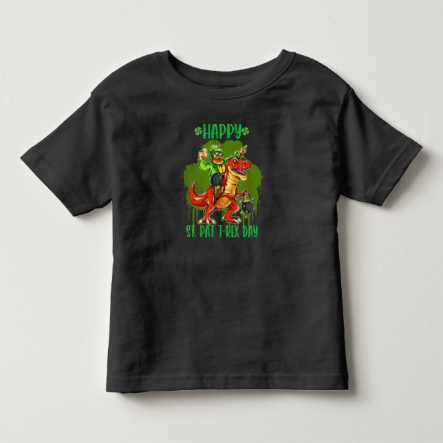 Glad St Pat Trex Dag Dinosaur Barn St Patricks T Shirt (Framsida)