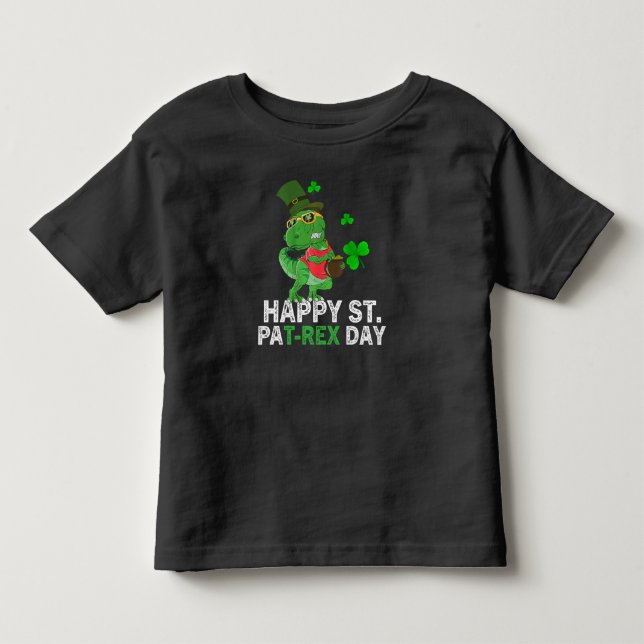 Glad St Pat Trex Dag Dinosaur Bebis St Patricks T Shirt (Framsida)