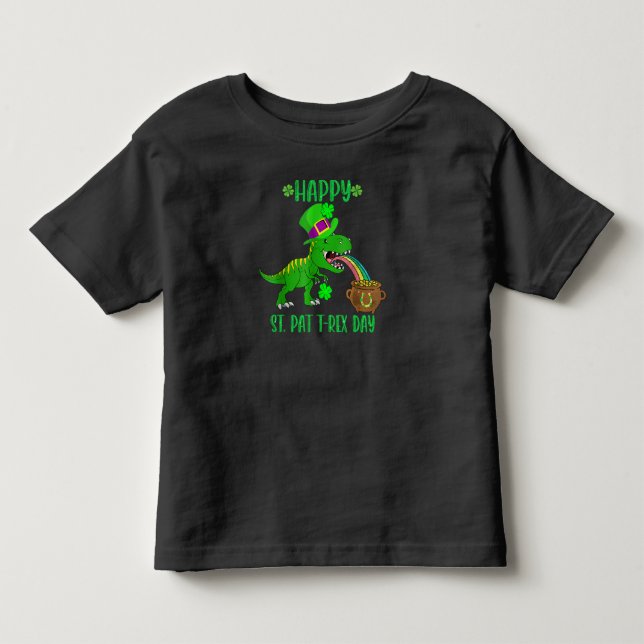 Glad St Pat Trex Dag Dinosaur Bebis St Patricks T Shirt (Framsida)