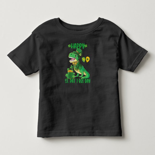 Glad St Pat Trex Dag Dinosaur Bebis St Patricks T Shirt (Framsida)