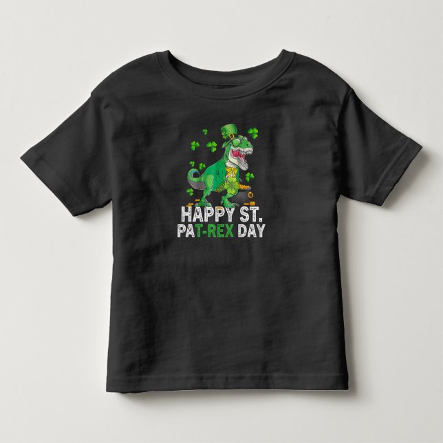 Glad St Pat Trex Dag Dinosaur Bebis St Patricks T Shirt (Framsida)