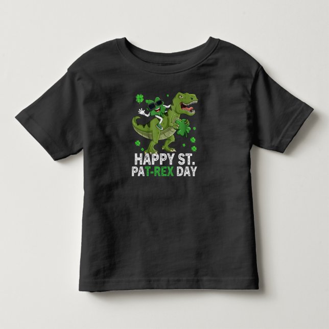 Glad St Pat Trex Dag Dinosaur Bebis St Patricks T Shirt (Framsida)
