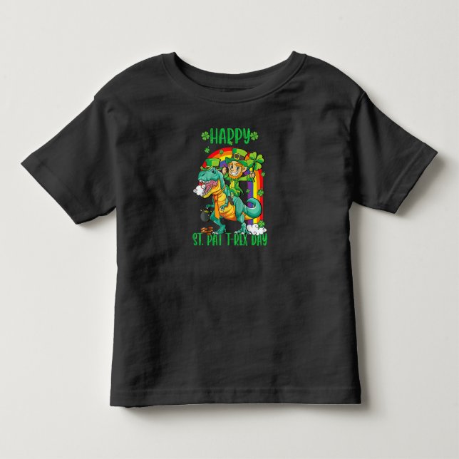 Glad St Pat Trex Dag Dinosaur Bebis St Patricks T Shirt (Framsida)