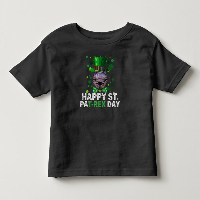 Glad St Pat Trex Dag Dinosaur Bebis St Patricks T Shirt (Framsida)