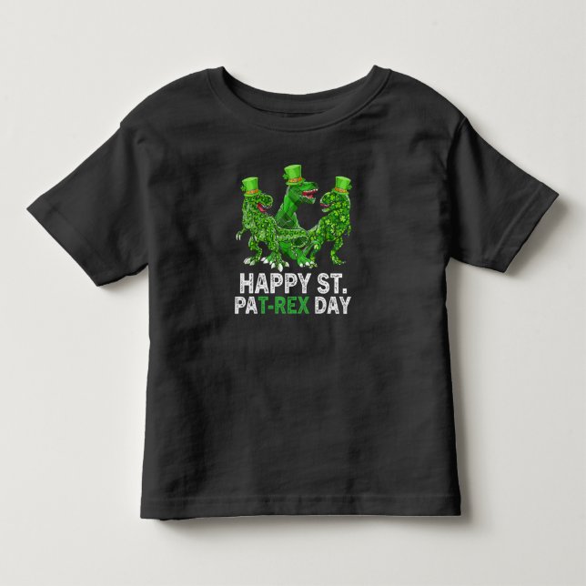Glad St Pat Trex Dag Dinosaur Bebis St Patricks T Shirt (Framsida)