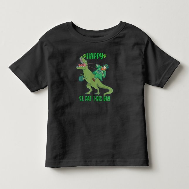 Glad St Pat Trex Dag Dinosaur Bebis St Patricks T Shirt (Framsida)