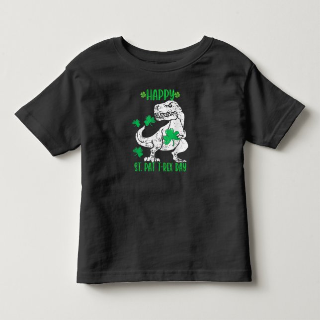 Glad St Pat Trex Dag Dinosaur Bebis St Patricks T Shirt (Framsida)