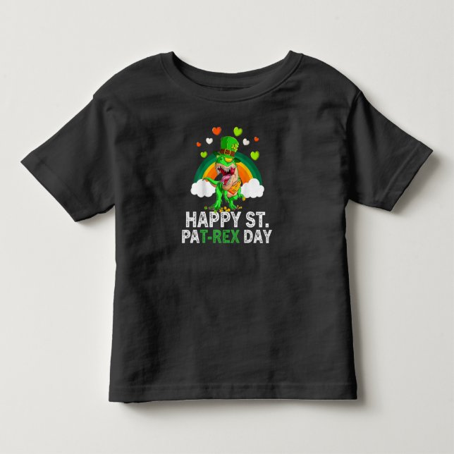 Glad St Pat Trex Dag Dinosaur Bebis St Patricks T Shirt (Framsida)
