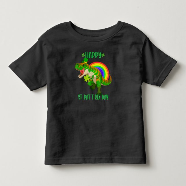 Glad St Pat Trex Dag Dinosaur Bebis St Patricks T Shirt (Framsida)