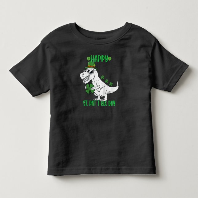 Glad St Pat Trex Dag Dinosaur Bebis St Patricks T Shirt (Framsida)