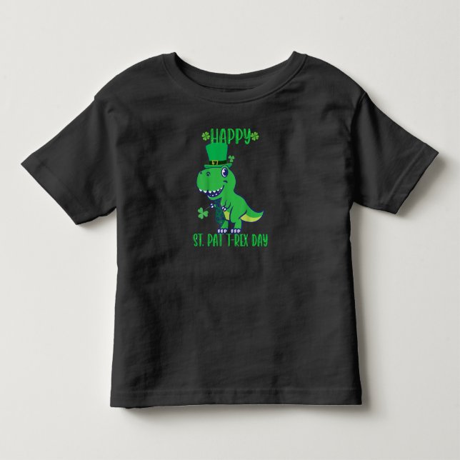 Glad St Pat Trex Dag Dinosaur Bebis St Patricks T Shirt (Framsida)