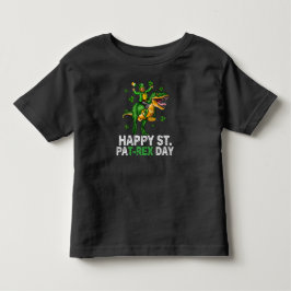 Glad St Pat Trex Dag Dinosaur Småbarn St Patricks T Shirt