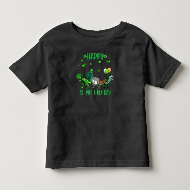Glad St Pat Trex Dag Dinosaur Småbarn St Patricks T Shirt (Framsida)
