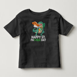 Glad St Pat Trex Dag Dinosaur Småbarn St Patricks T Shirt