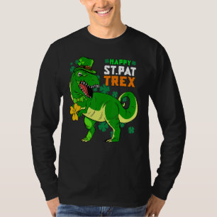 Glad St Pat Trex Dag Sankt Patrick Dinosaurie Pojk T Shirt