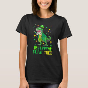Glad St Pat Trex Dag Sankt Patrick Dinosaurie Pojk T Shirt