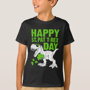Glad St Pat Trex Dag St Patricks Dinosaur Småbarn T Shirt