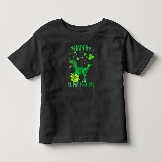 Glad St Pat Trex-dagen Dinosaur Barn St Patricks T Shirt (Framsida)