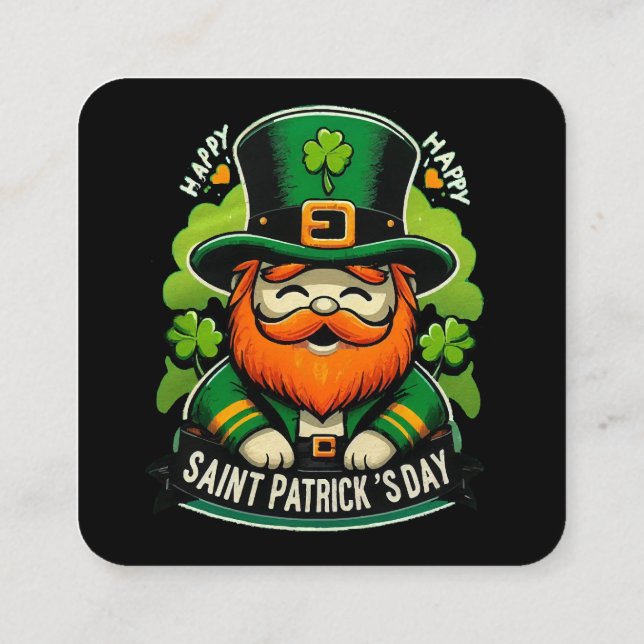 Glad St Patrick dag Fyrkantigt Visitkort (Baksida)