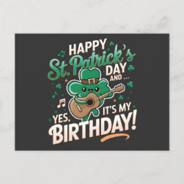 Glad St Patrick Dag Och Ja Det Är Min Födelsedag Vykort