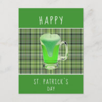 Glad St. Patrick`s dag Grönt Öl Irländskt Mönster
