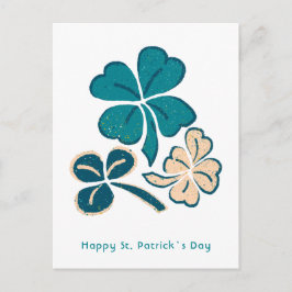 Glad St. Patrick`s dag Klöver Shamrock Ritning Vykort