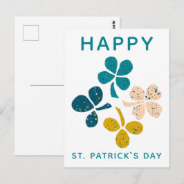 Glad St. Patrick`s dag Klöver Shamrock Ritning Vykort
