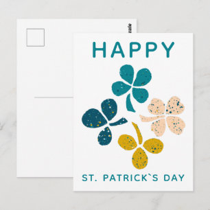 Glad St. Patrick`s dag Klöver Shamrock Ritning Vykort