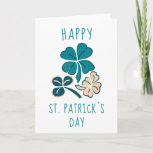 Glad St. Patrick`s dag Klöver Shamrock Teckning Kort