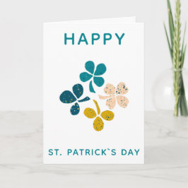 Glad St. Patrick`s dag Klöver Shamrock Teckning Kort