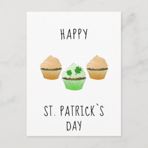 Glad St. Patrick`s dag Muffins och Shamrock Vykort