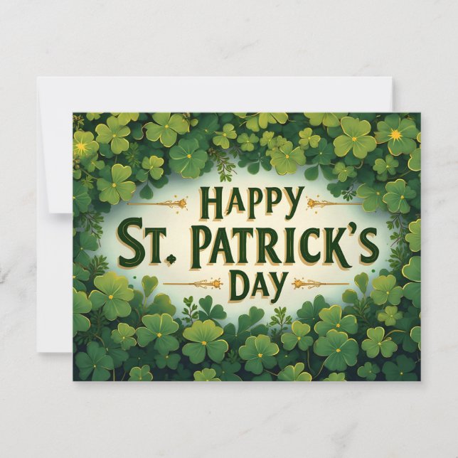 Glad St. Patrick’s Day-klöverkonst (Framsida)