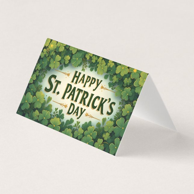 Glad St. Patrick’s Day-klöverkonst Kort (Framsida)