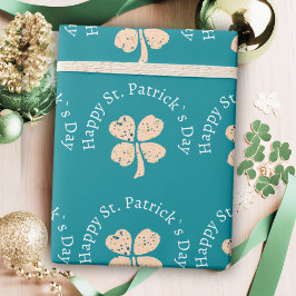 Glad St. Patrick`s Day Shamrock Klöver   Presentpapper